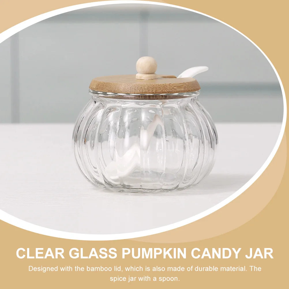 Pumpkin Style Glass Jar