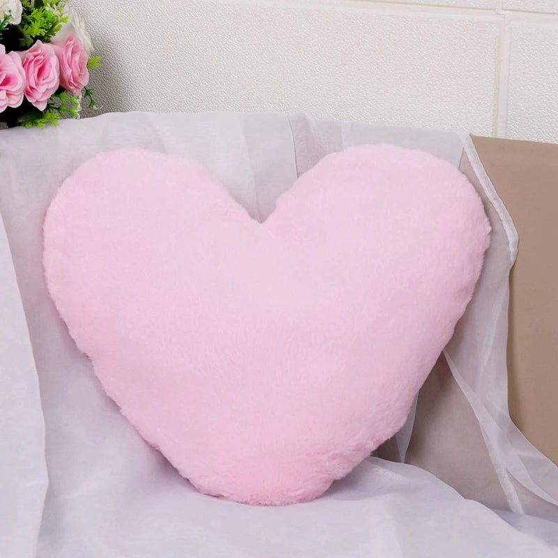 The Softest Faux Rabbit Fur Heart Shaped Pillow