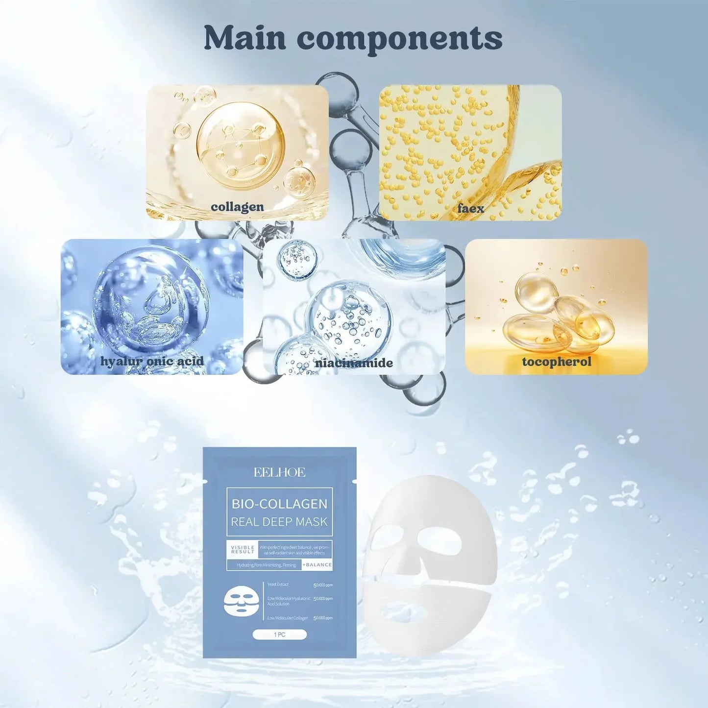 A+⭐⭐⭐⭐⭐ Viral Korean Skincare Collagen Infused Anti Wrinkle Facial Mask ⭐⭐⭐⭐⭐