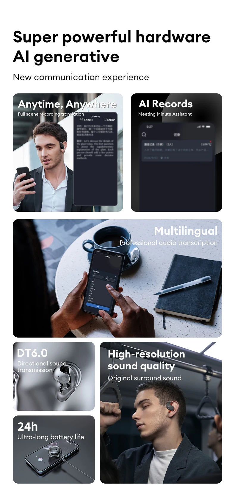 HYUNDAI AI Powered Bluetooth Language Translating Earphones
