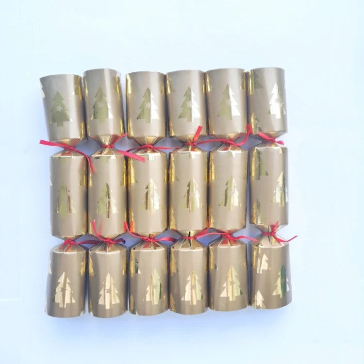 Festive Holiday Party Cracker Set with prizes and poppers
