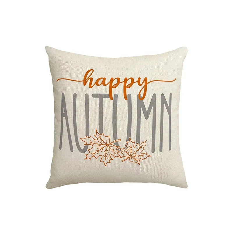 Grey Pumpkin Harvest Pillow Cover