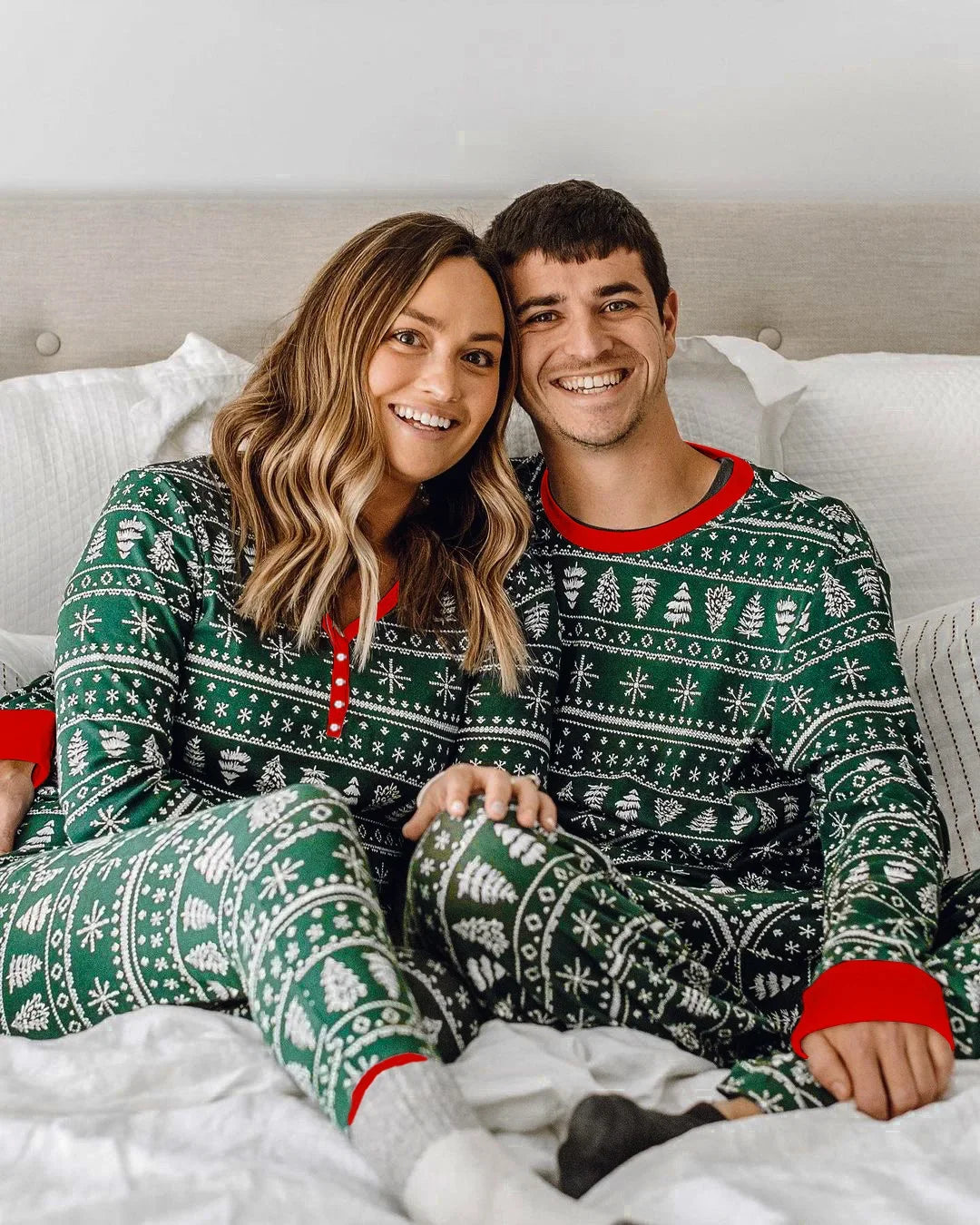 Festive Allover Print Family Christmas Pajama Set