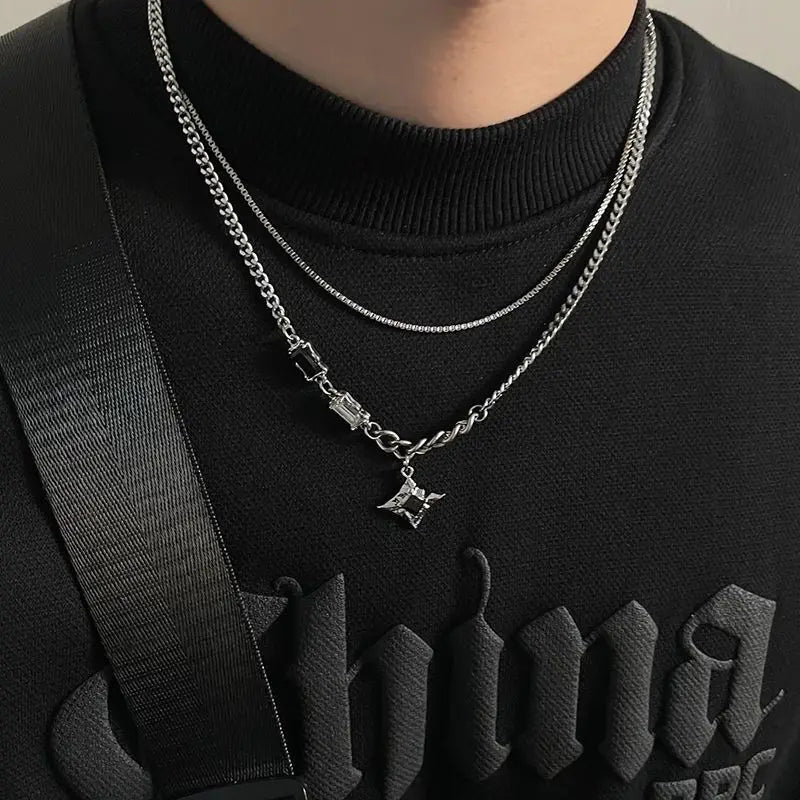 Black Star Charm Necklace