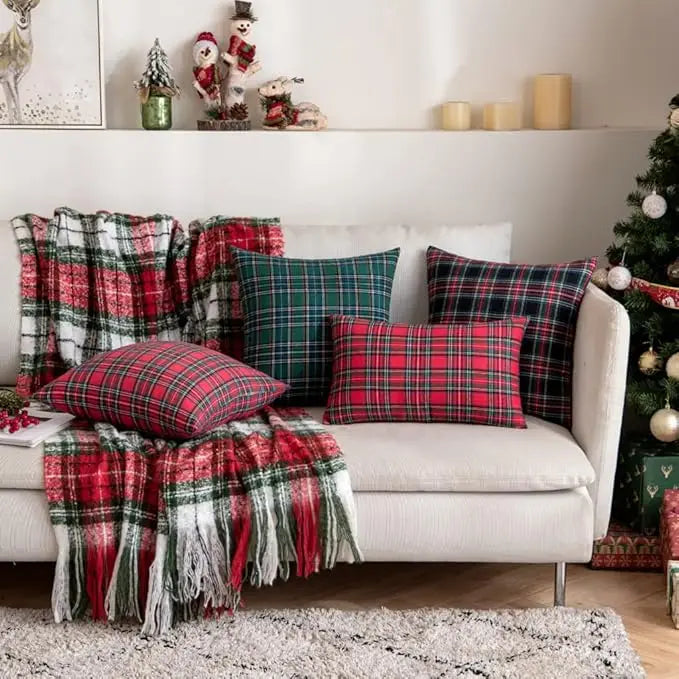 Christmas Plaid Pillow Covers