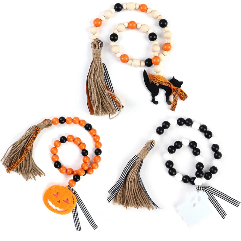 Halloween Wood Bead Garland