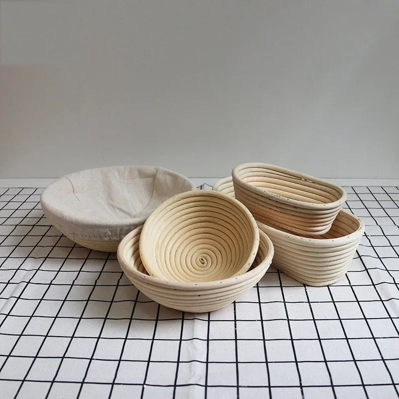 Natural Rattan Banneton Bread Proofing Basket with tool set