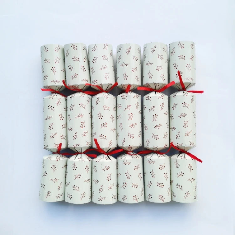 Festive Holiday Party Cracker Set with prizes and poppers