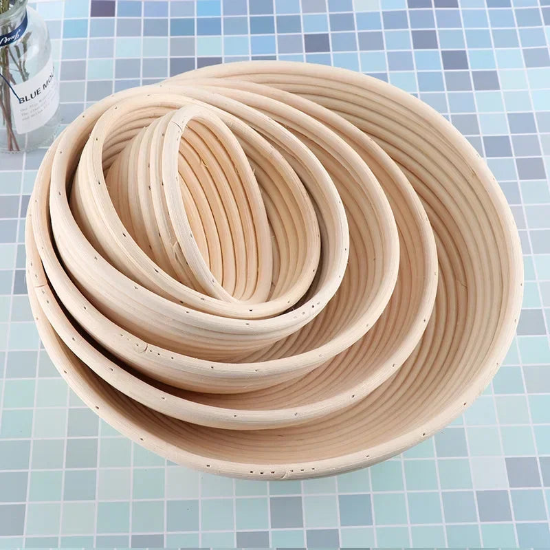 Natural Rattan Banneton Bread Proofing Basket with tool set