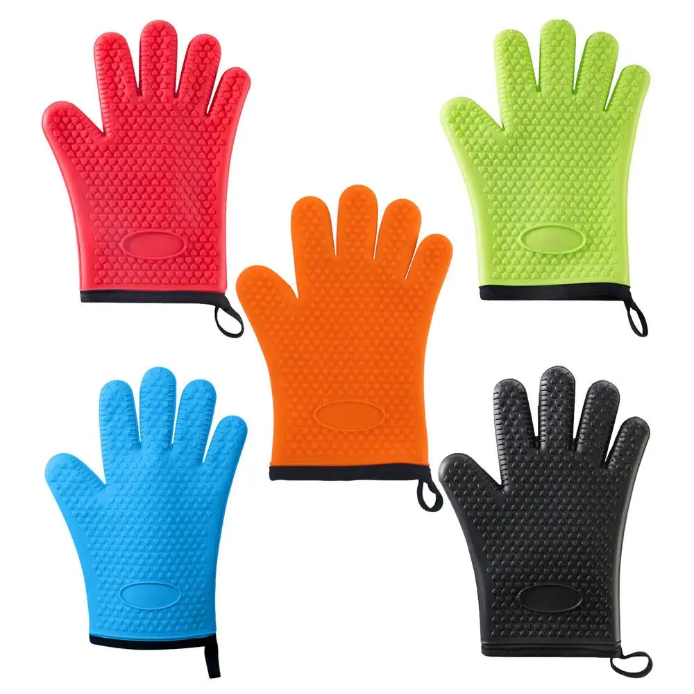 Silicone Heat-Resistant Baking Gloves for Kitchen or BBQ