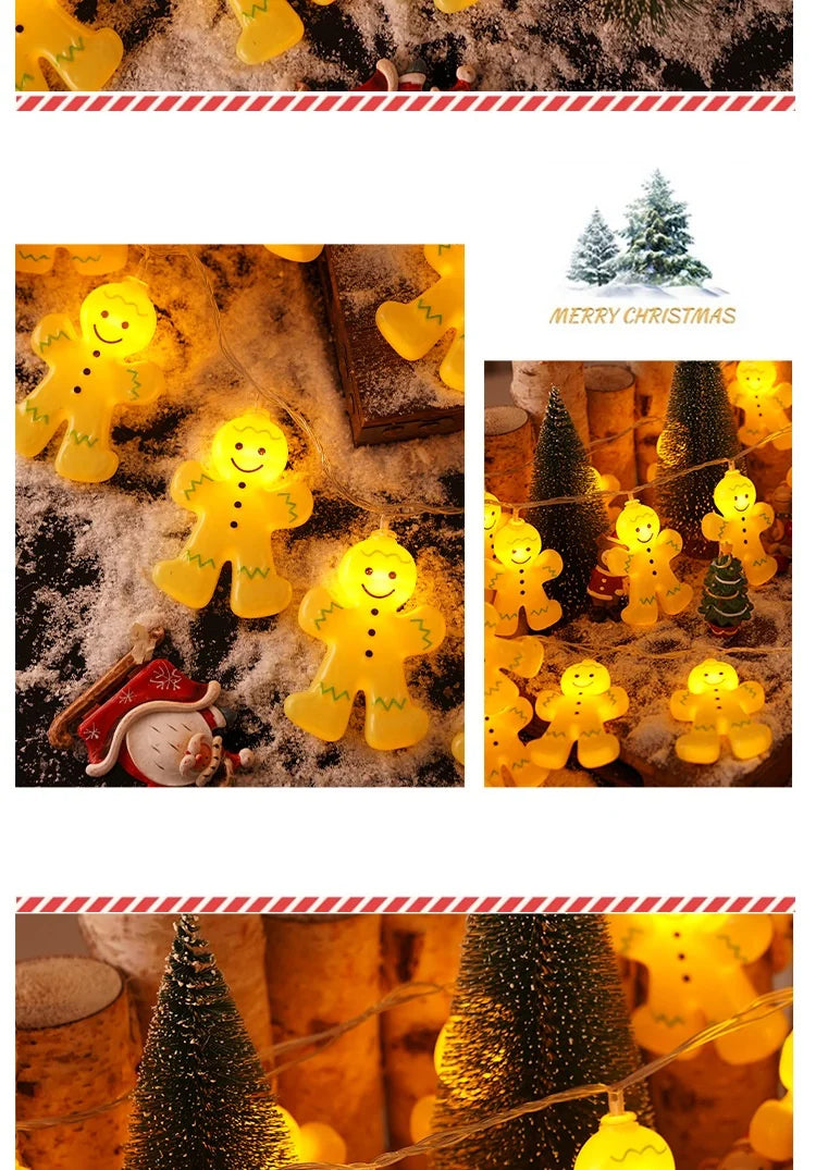 Gingerbread Man USB Powered LED String Lights