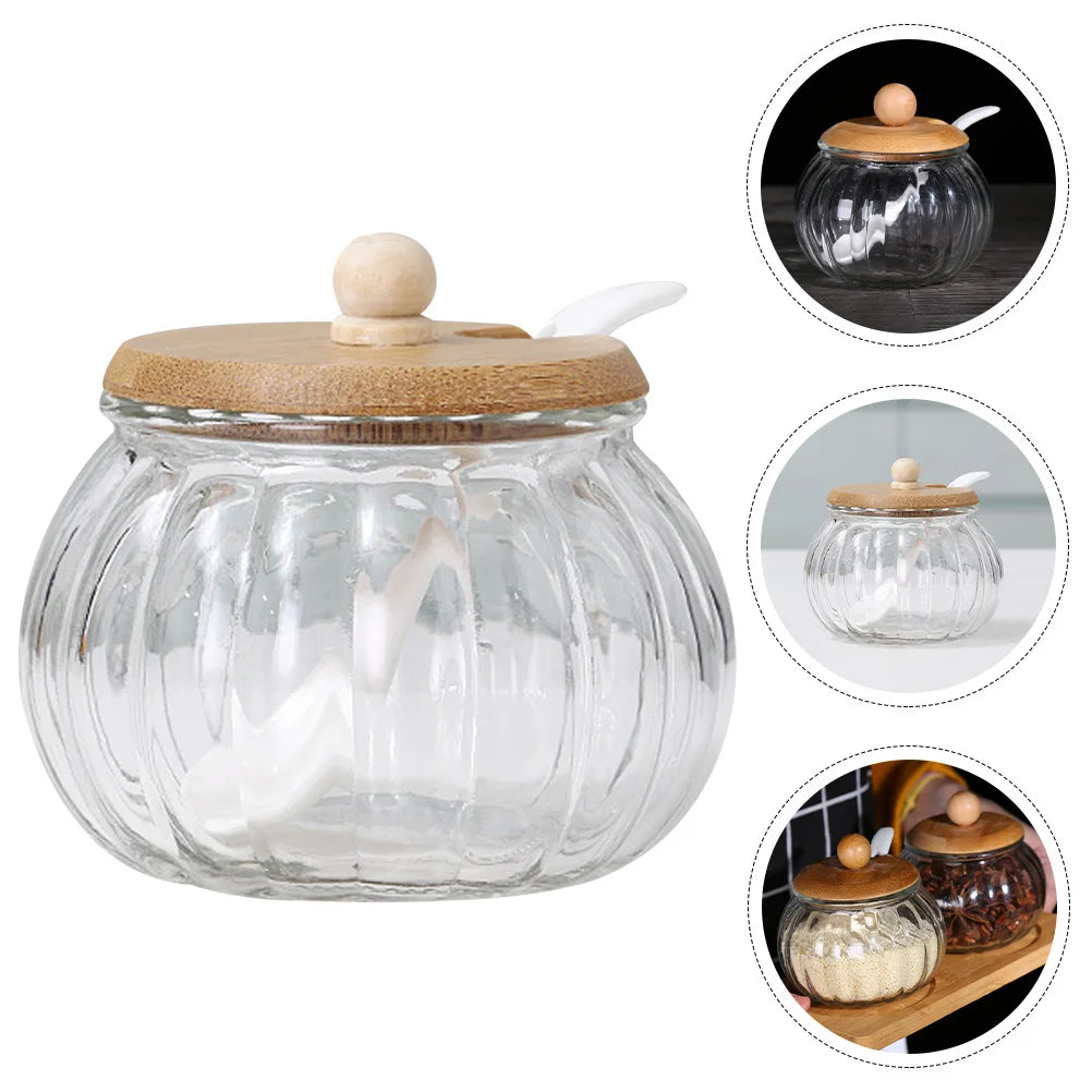 Pumpkin Style Glass Jar
