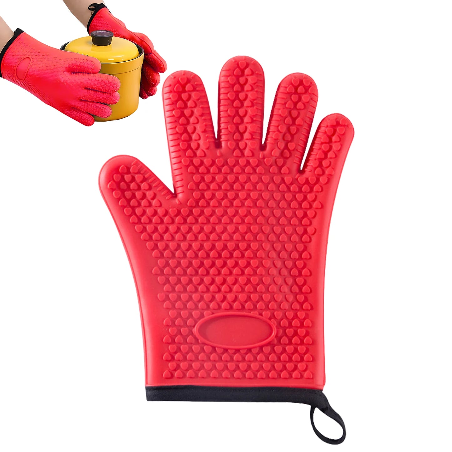 Silicone Heat-Resistant Baking Gloves for Kitchen or BBQ