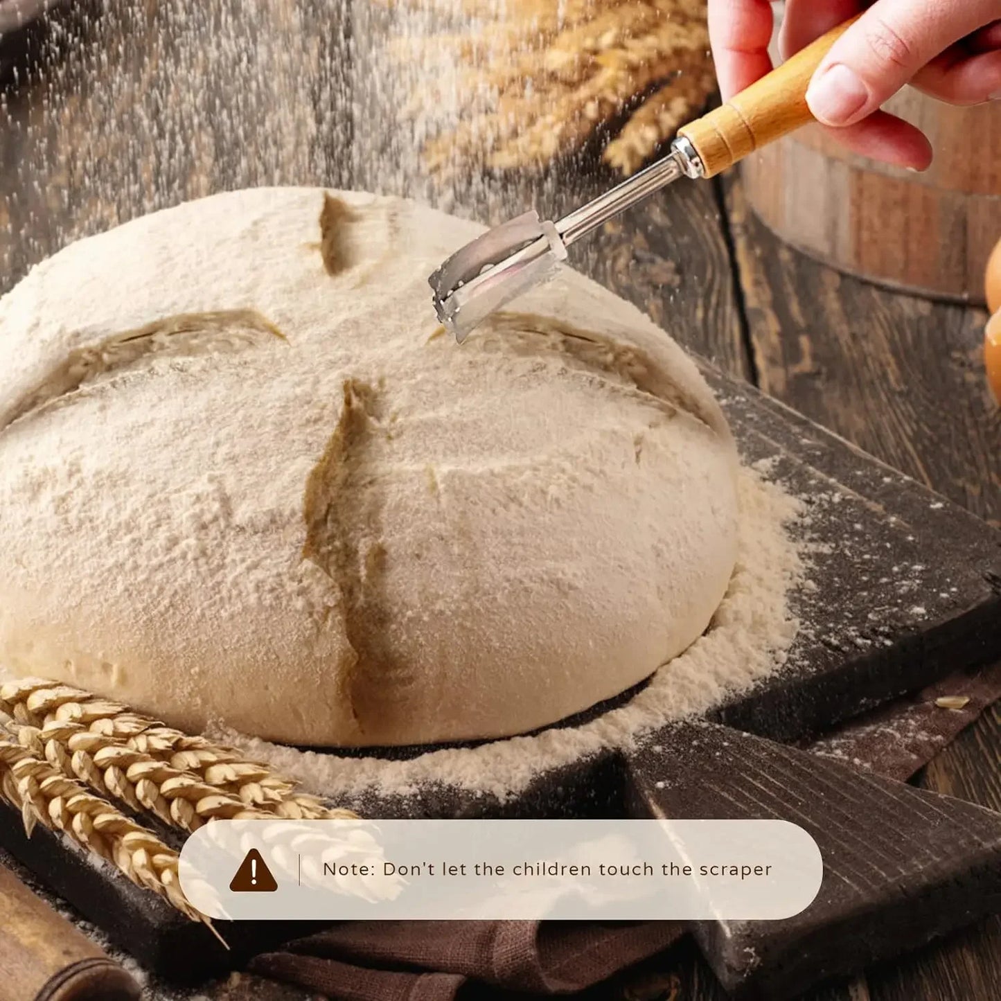 Natural Rattan Banneton Bread Proofing Basket with tool set