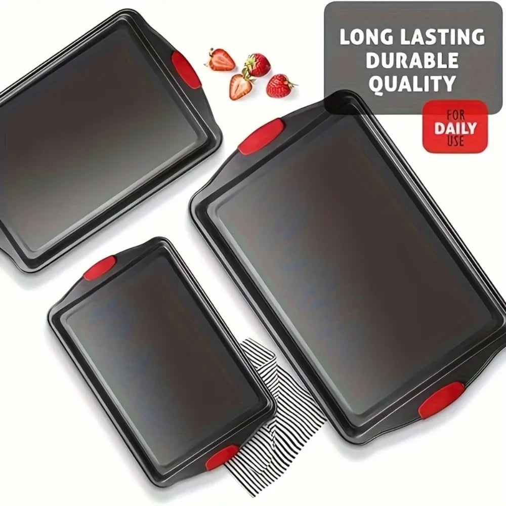 3PCS Carbon Steel Baking Trays