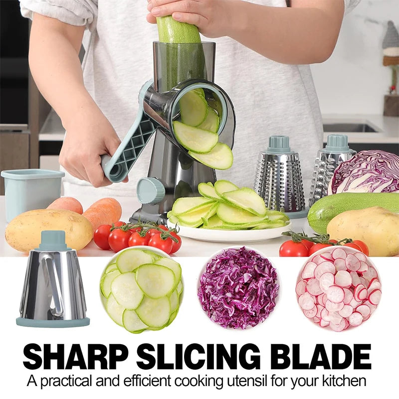 3 in 1 Rotary Cheese Grater & Vegetable Slicer/ Shredder