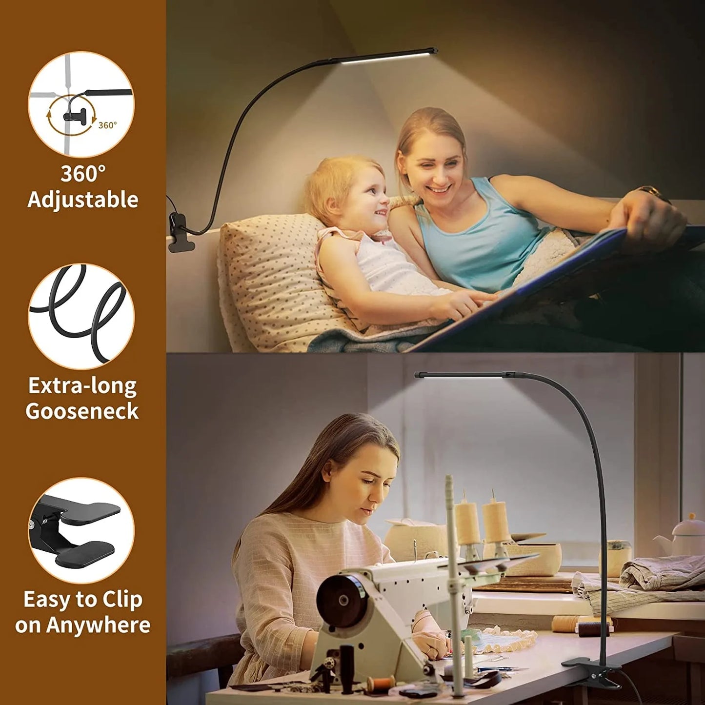 For the Office- 10W LED Desk Lamp with Clamp