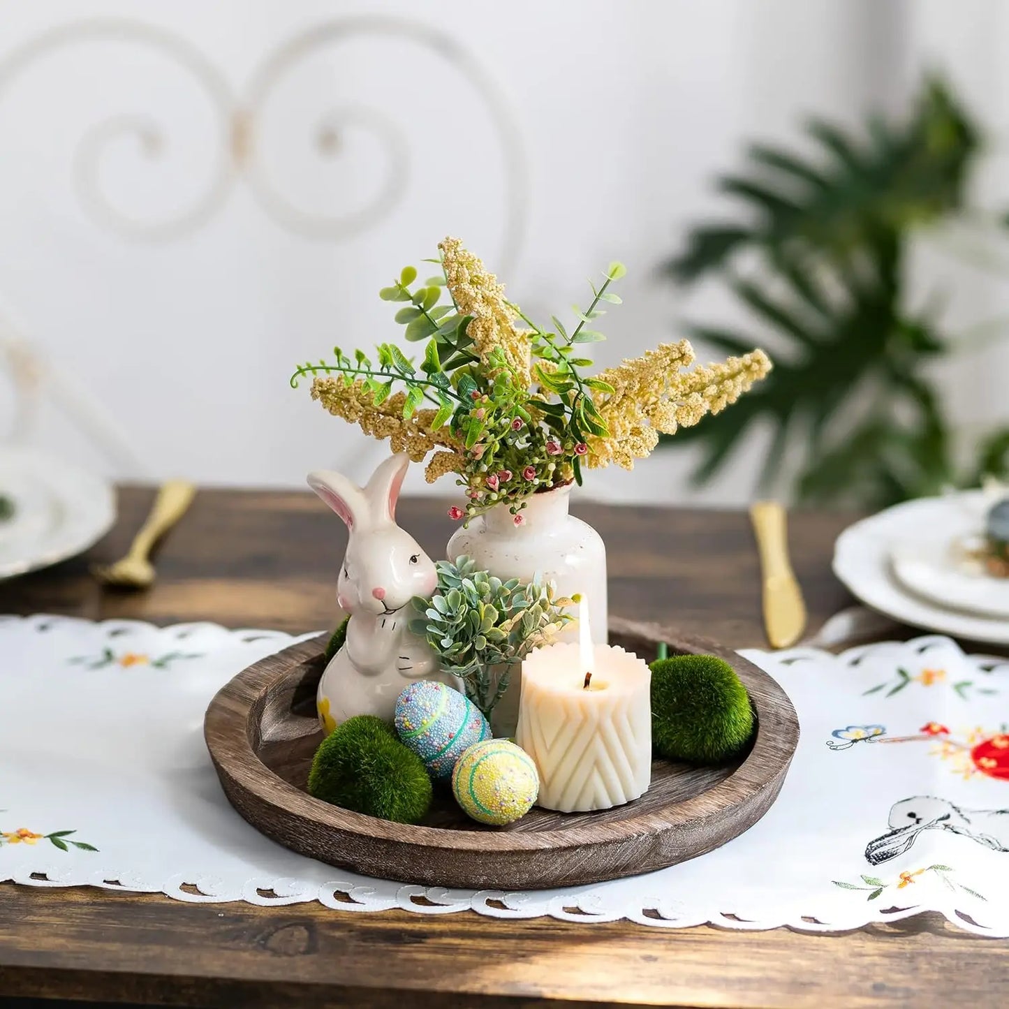 Rustic Round Vintage Serving Tray