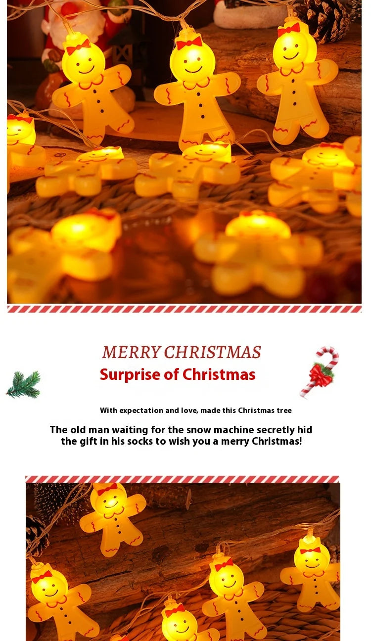 Gingerbread Man USB Powered LED String Lights