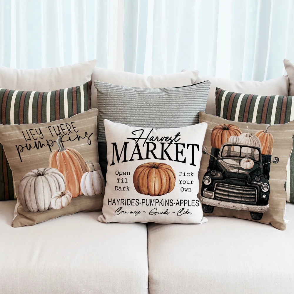 Fall Pumpkin Vintage Pillow Covers