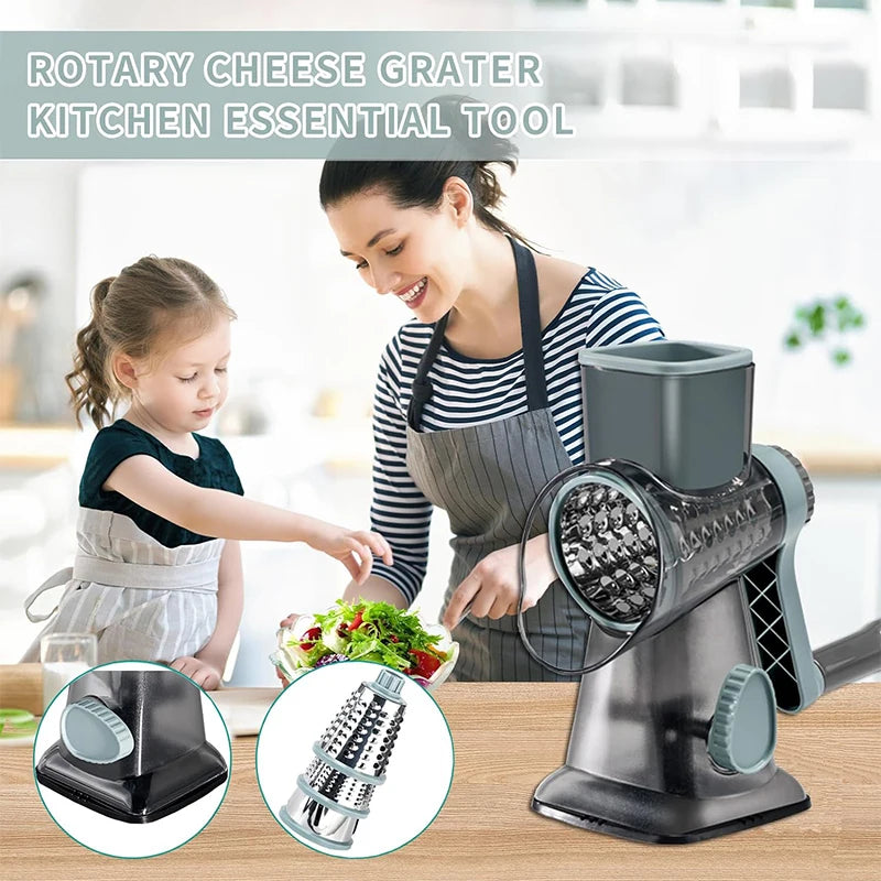 3 in 1 Rotary Cheese Grater & Vegetable Slicer/ Shredder