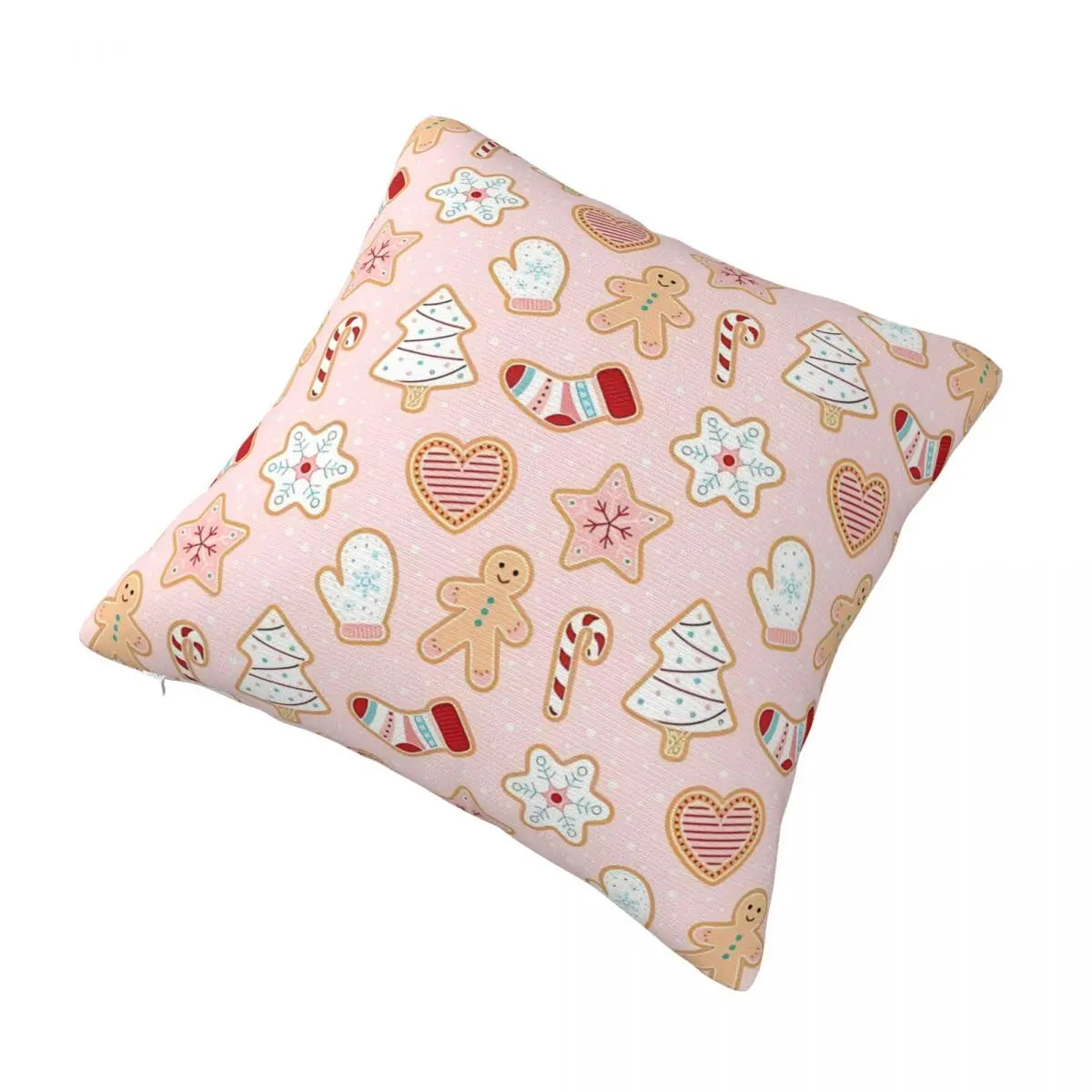 Gingerbread Pillow Cover- Pastel Pink