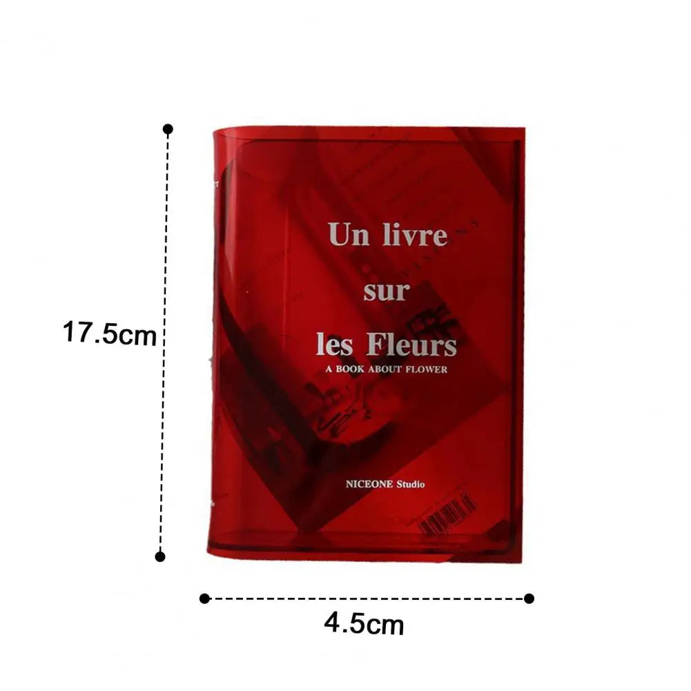 Clear Acrylic Book Design Flower Vase