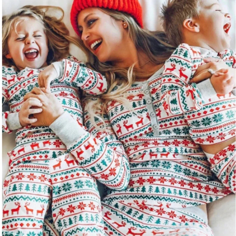 Festive Allover Print Family Christmas Pajama Set