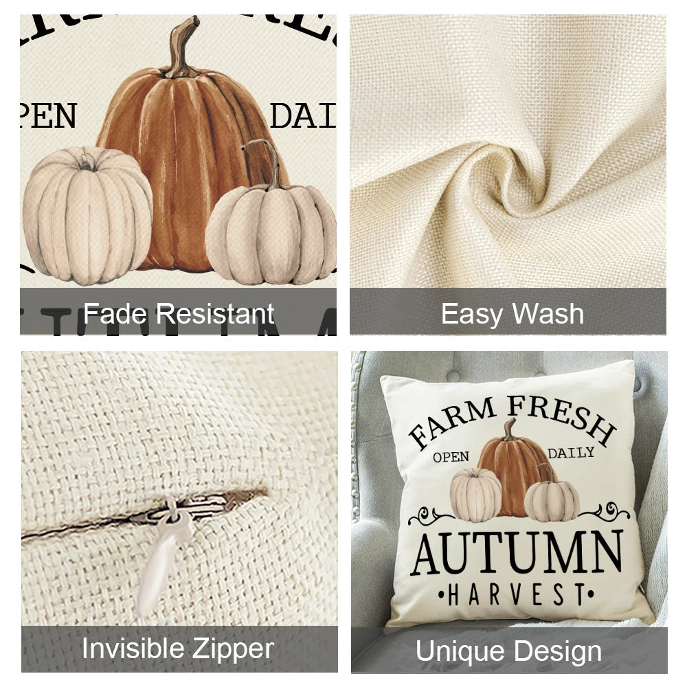 Fall Pumpkin Vintage Pillow Covers