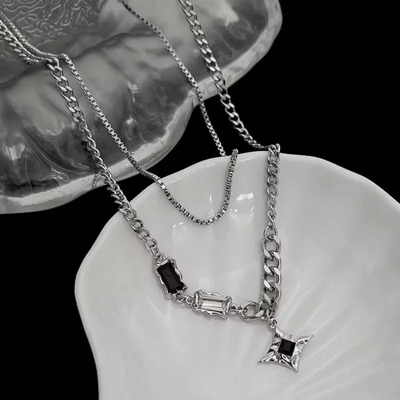 Black Star Charm Necklace