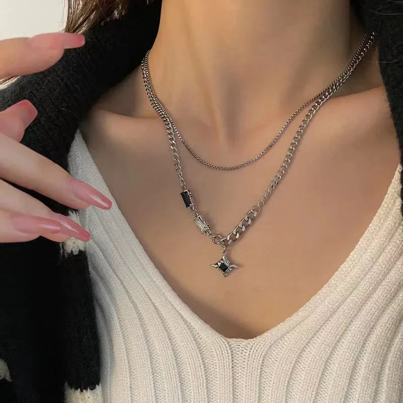 Black Star Charm Necklace