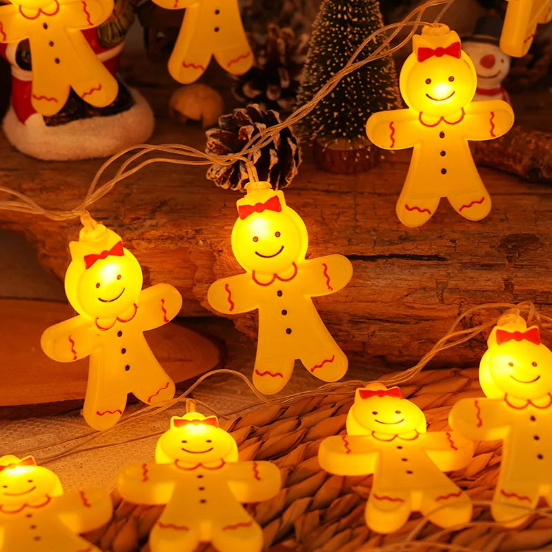 Gingerbread Man USB Powered LED String Lights