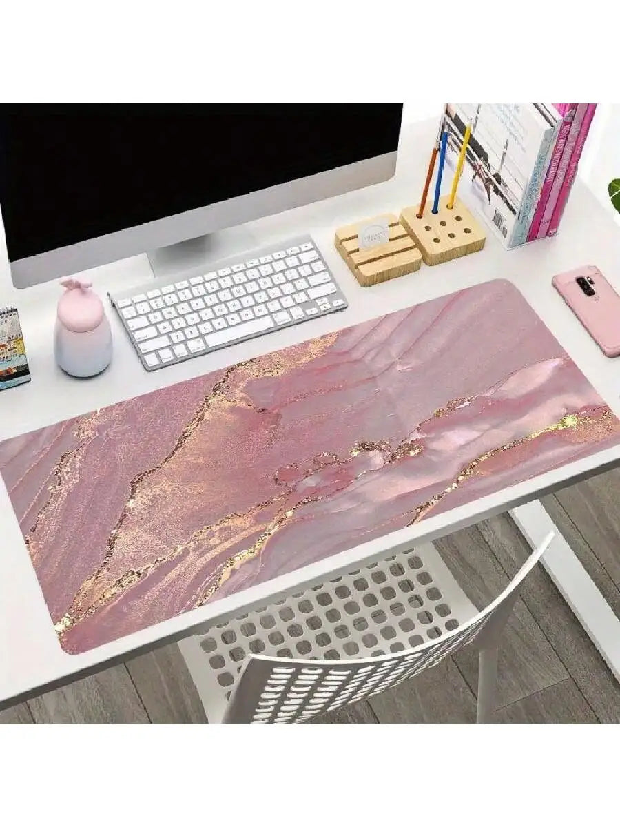 For the Office- Large Rose Gold Marble Mouse Pad