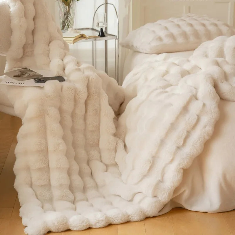Faux Fur So Soft Plush Throw Blanket
