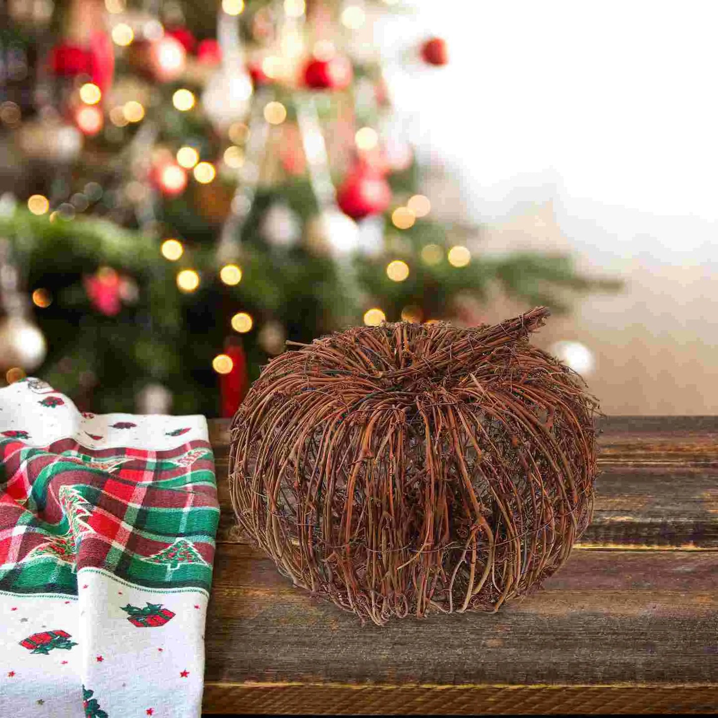 Rattan Pumpkin Decor- Large