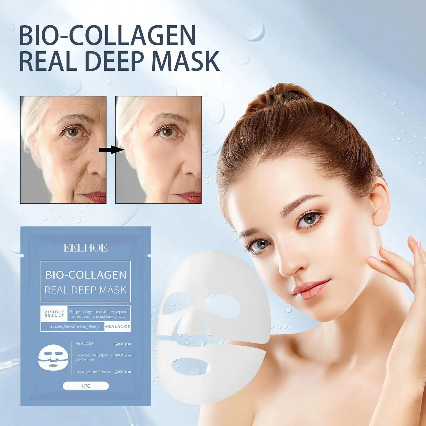 A+⭐⭐⭐⭐⭐ Viral Korean Skincare Collagen Infused Anti Wrinkle Facial Mask ⭐⭐⭐⭐⭐