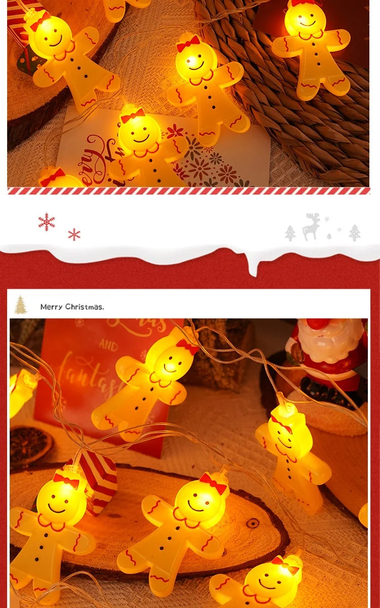 Gingerbread Man USB Powered LED String Lights