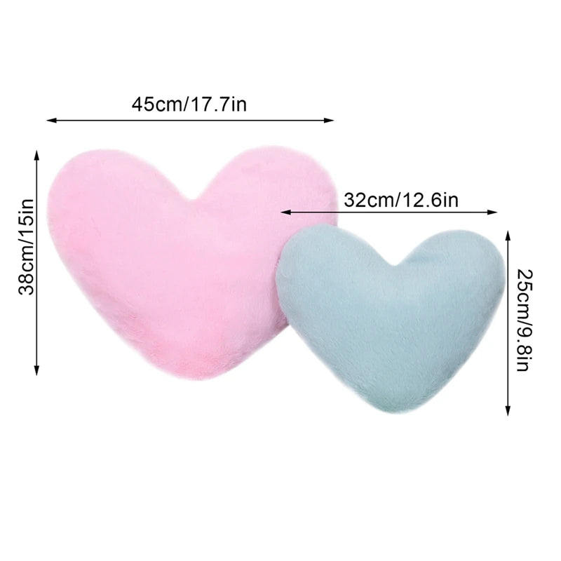 The Softest Faux Rabbit Fur Heart Shaped Pillow