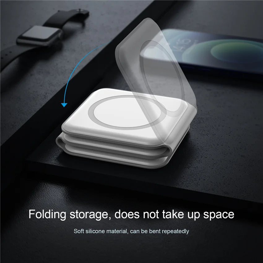 3 in 1 Wireless Fast & Foldable Charging Pad for Traveling- iPhone 15 14 13 12Pro Max, Airpods & iWatch