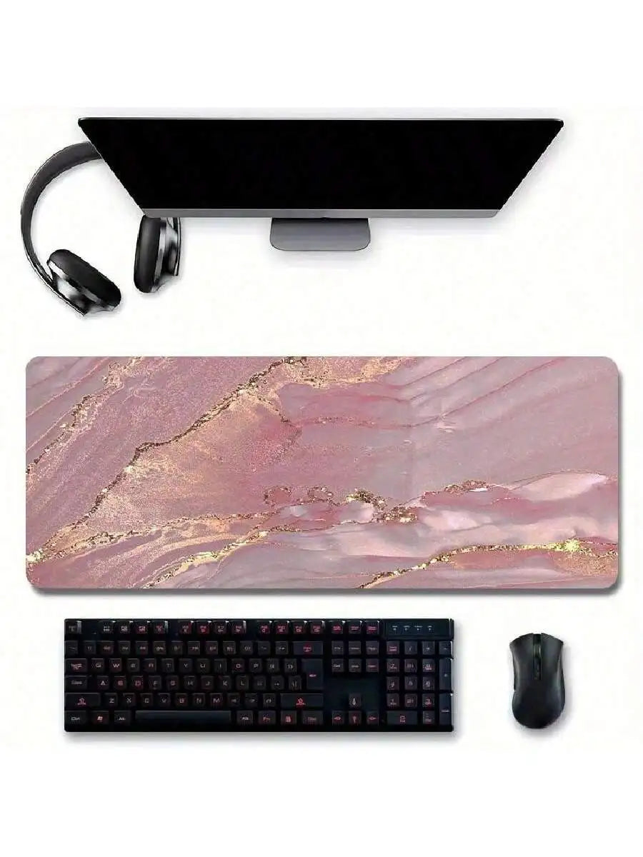 For the Office- Large Rose Gold Marble Mouse Pad