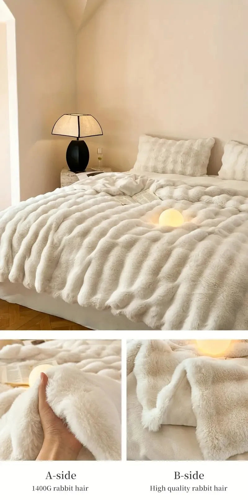 Faux Fur So Soft Plush Throw Blanket
