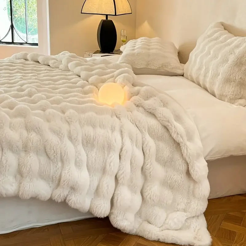 Faux Fur So Soft Plush Throw Blanket