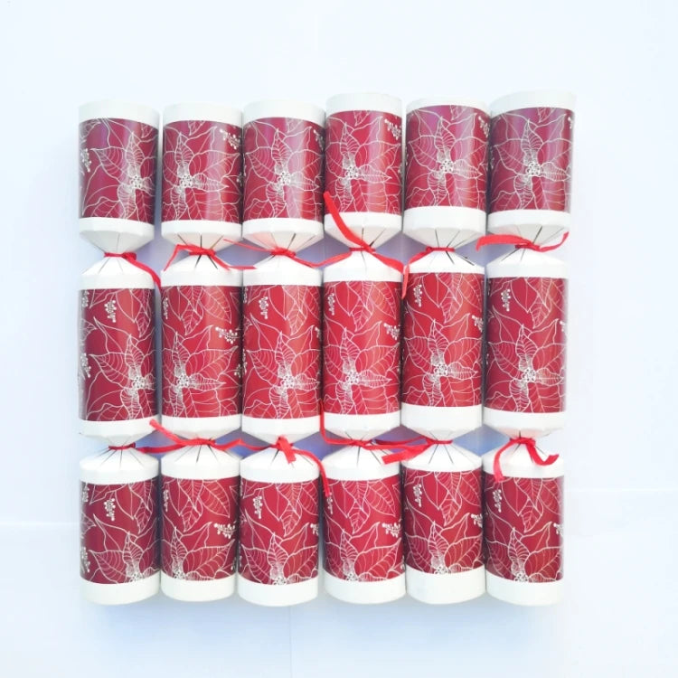 Festive Holiday Party Cracker Set with prizes and poppers