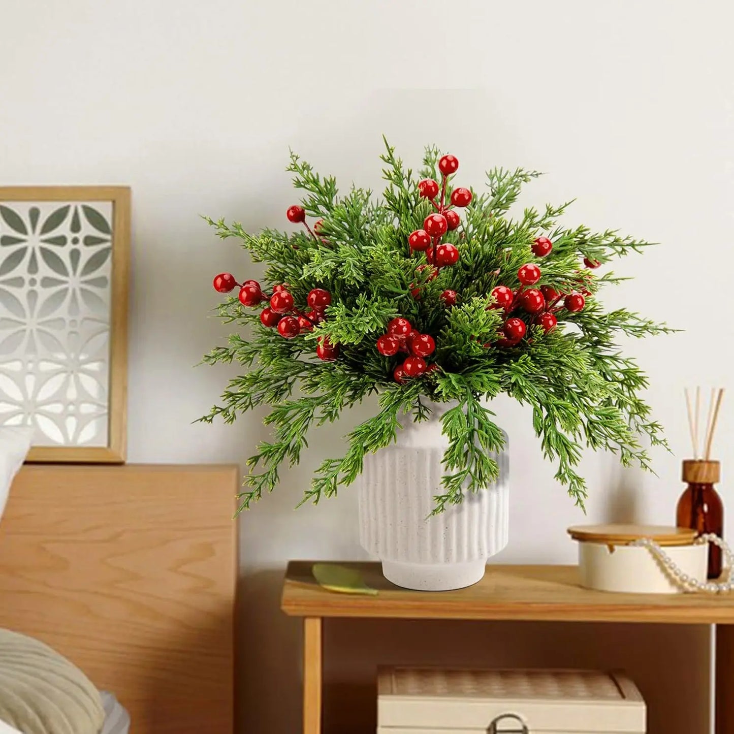 20Pcs Christmas Artificial Norfolk Pine Branches