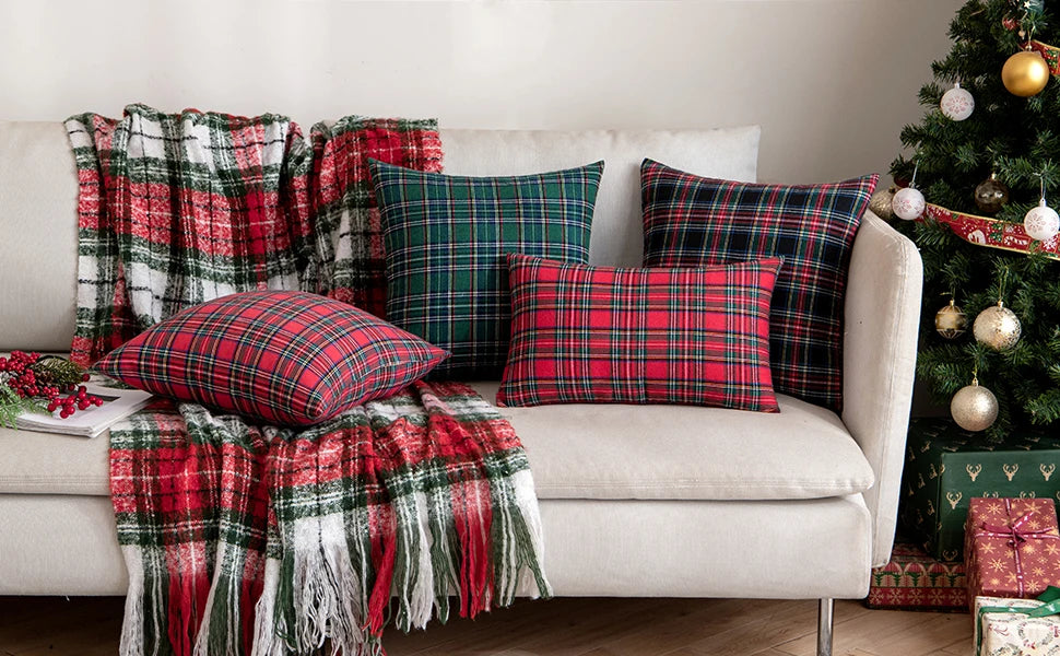 Christmas Plaid Pillow Covers