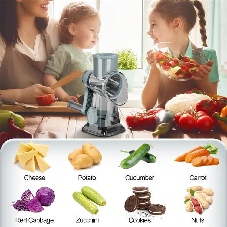 3 in 1 Rotary Cheese Grater & Vegetable Slicer/ Shredder