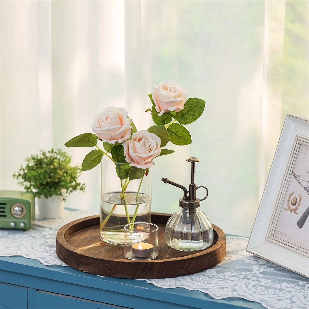 Rustic Round Vintage Serving Tray