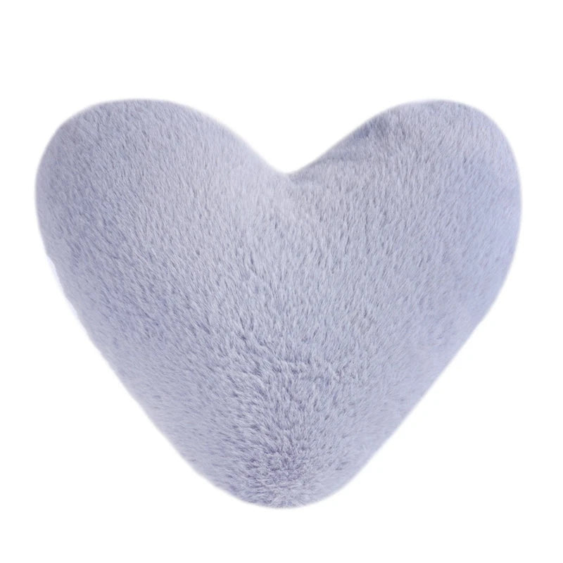 The Softest Faux Rabbit Fur Heart Shaped Pillow