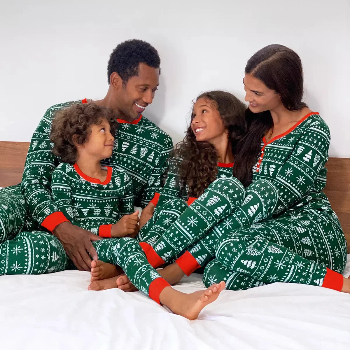 Festive Allover Print Family Christmas Pajama Set