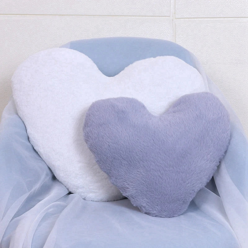 The Softest Faux Rabbit Fur Heart Shaped Pillow